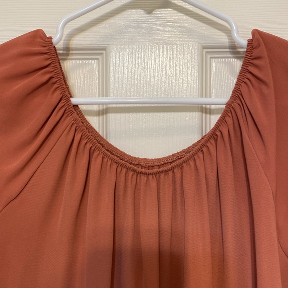 Burnt orange tunic with bell-sleeves - Picture 3 of 6